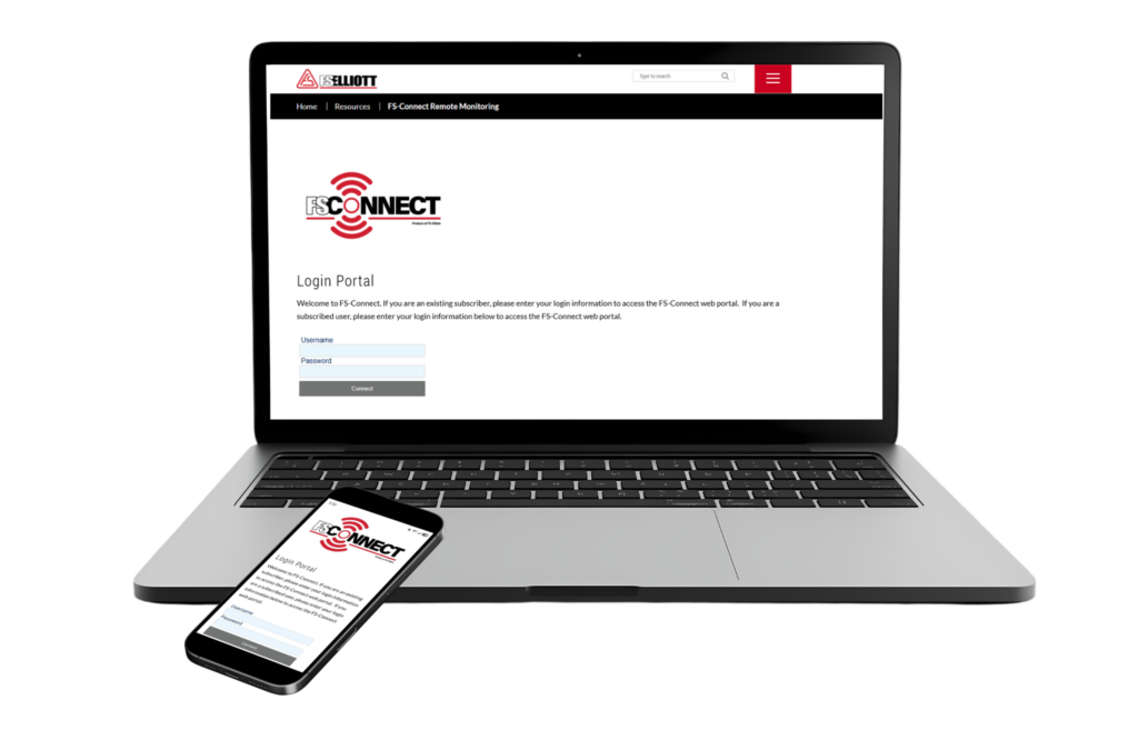 Laptop and phone showing the FS Connect Portal Login page